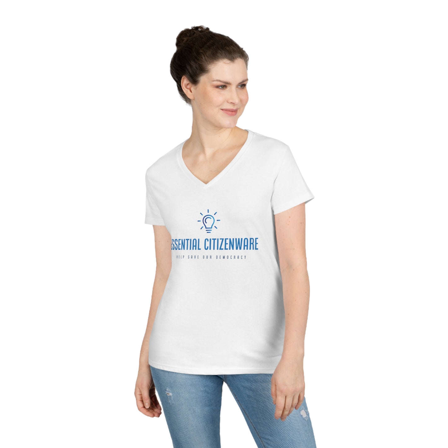 Candidate Pledge - Peaceful Transfer of Power | Ladies' V-Neck T-Shirt