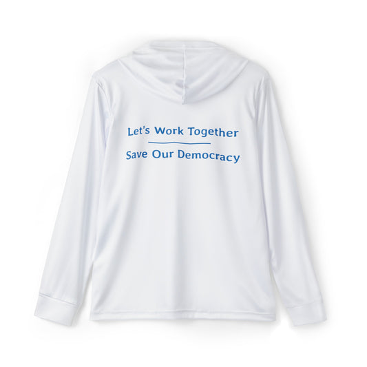 Let's Work Together - Save Our Democracy | Men's Sports Warmup Hoodie (AOP)